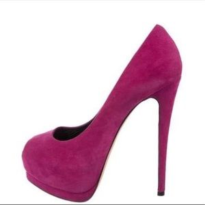 Giuseppe Zanotti magenta suede 6” heel shoes 40 10